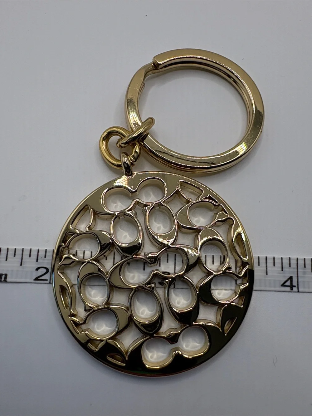 Coach Gold Filigree Round Keyring - Women Accessories